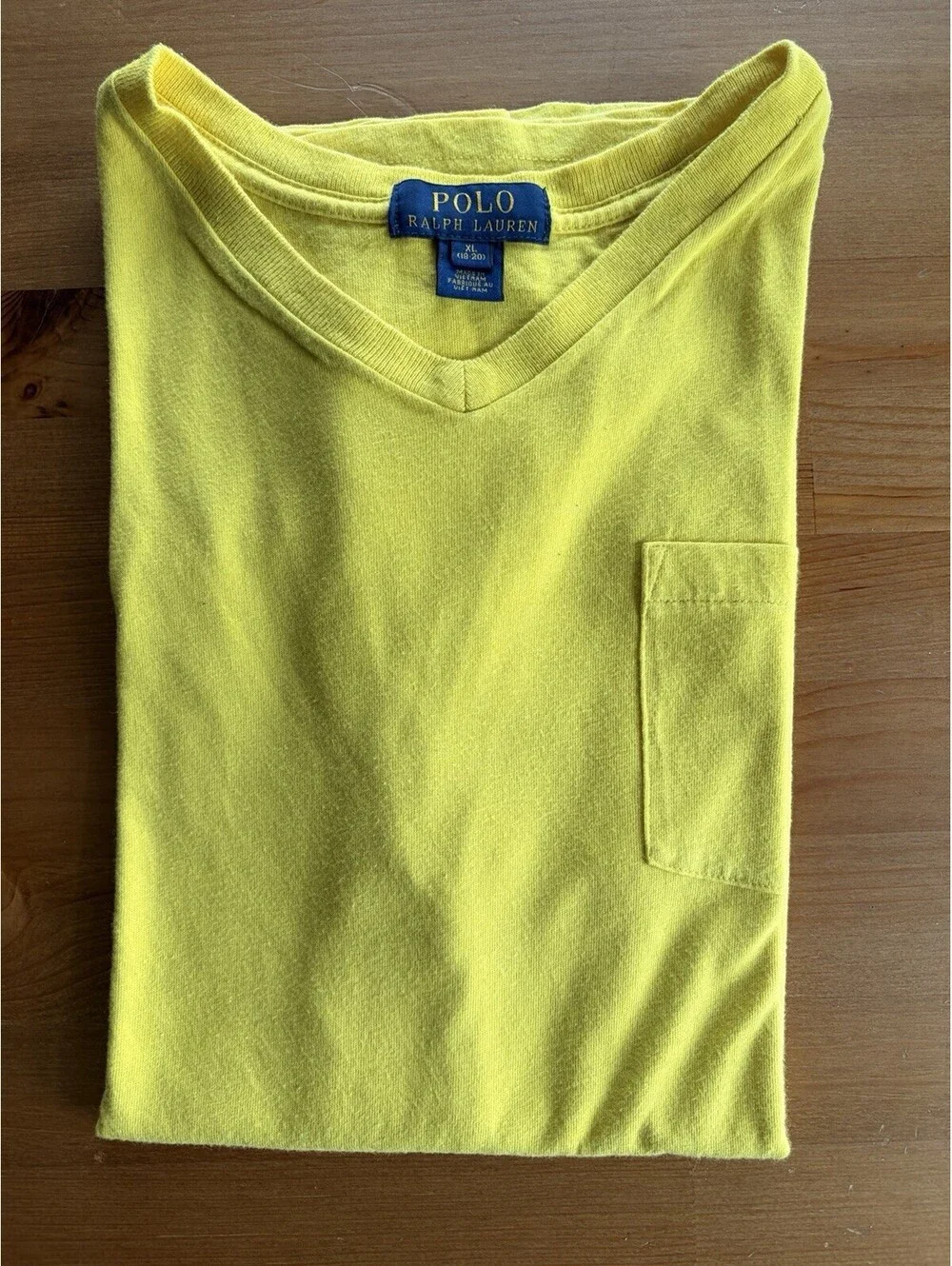 Polo Ralph Lauren Boys XL (18-20) Short Sleeve T-Shirt Yellow 100% Cotton